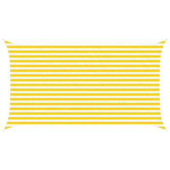 Sonnensegel Gelb und Weiß 2,5 x 4,5 m 100 % Polyester Oxford