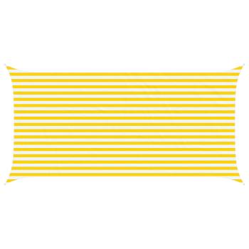 Sonnensegel Gelb und Weiß 5 x 2,5 m 100 % Polyester Oxford