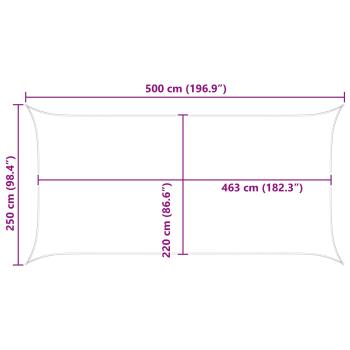 Sonnensegel Gelb und Weiß 5 x 2,5 m 100 % Polyester Oxford