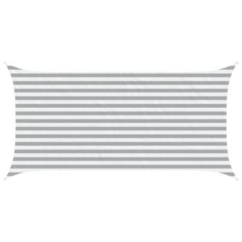 Sonnensegel Hellgrau und Weiß 4 x 2 m 100 % Polyester Oxford