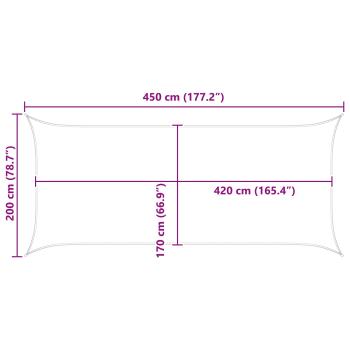 Sonnensegel Hellgrau und Weiß 4,5 x 2 m 100 % Polyester Oxford