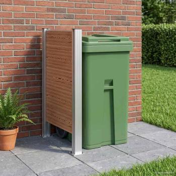 ARDEBO.de - Mülltonnenzaun Braun 85 x 12 x 115 cm Aluminium und WPC