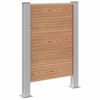Mülltonnenzaun Braun 85 x 12 x 115 cm Aluminium und WPC