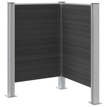 Mülltonnenzaun Grau 85 x 85 x 115 cm Aluminium und WPC