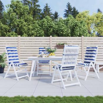 ARDEBO.de - Outdoor-Kissen 4 stk. Stoff Blau und Weiß 120 x 50 x 7 cm