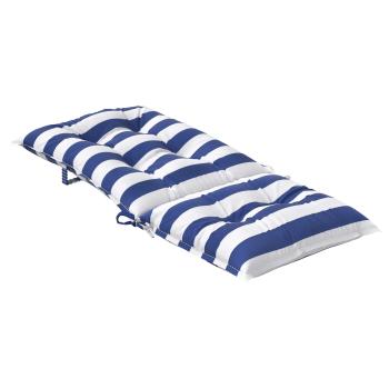 Outdoor-Kissen 4 stk. Stoff Blau und Weiß 120 x 50 x 7 cm