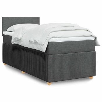 ARDEBO.de - Boxspringbett mit Matratze Dunkelgrau 90x200 cm Stoff