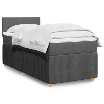ARDEBO.de - Boxspringbett mit Matratze Dunkelgrau 90x200 cm Stoff