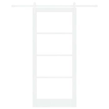 Schiebetür ORKDAL Weiß 93 x 211 cm Massivholz Kiefer und Glas