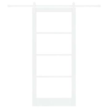 Schiebetür ORKDAL Weiß 93 x 211 cm Massivholz Kiefer und Glas