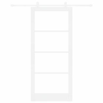 Schiebetür ORKDAL Weiß 93 x 211 cm Massivholz Kiefer und Glas