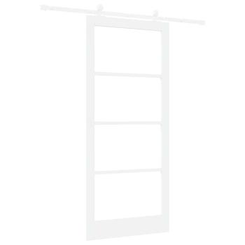 Schiebetür ORKDAL Weiß 93 x 211 cm Massivholz Kiefer und Glas