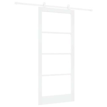 Schiebetür ORKDAL 93 x 211 cm Massivholz Kiefer und Glas Weiß
