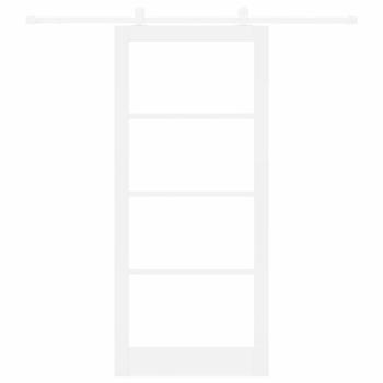 Schiebetür ORKDAL 93 x 211 cm Massivholz Kiefer und Glas Weiß
