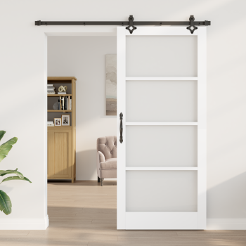 Schiebetür ORKDAL Weiß und Schwarz 93 x 211 cm