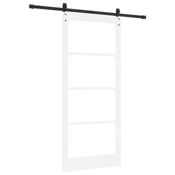 Schiebetür Weiß 93 x 211 cm Massivholz Kiefer und Glas