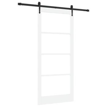 Schiebetür Weiß 93 x 211 cm Massivholz Kiefer und Glas