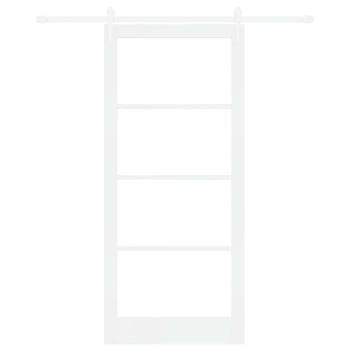 Schiebetür Weiß 93 x 211 cm Massivholz Kiefer und Glas