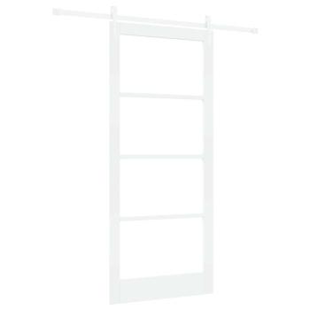 Schiebetür Weiß 93 x 211 cm Massivholz Kiefer und Glas
