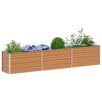 Hochbeet Hellbraun 240 x 40 x 45 cm Verzinkter Stahl