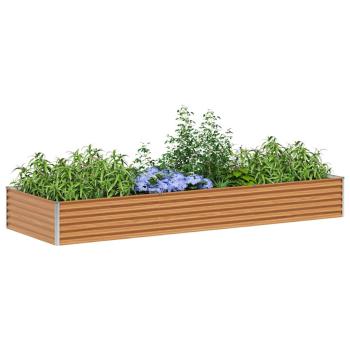 Hochbeet Hellbraun 290 x 100 x 36 cm Verzinkter Stahl