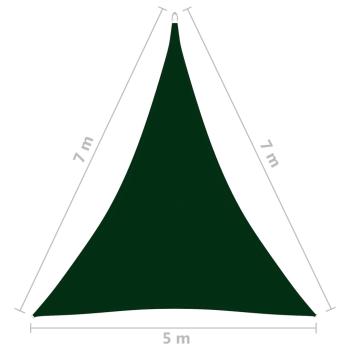 Sonnensegel Oxford-Gewebe Dreieckig 5x7x7 m Dunkelgrün