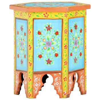 Beistelltisch Handbemalt Mehrfarbig 38x33x42cm Mango Massivholz