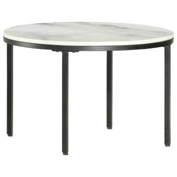 ARDEBO.de - Couchtisch Weiß und Schwarz Ø65 cm Echter Marmor