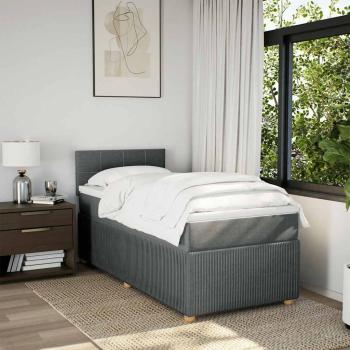 Boxspringbett mit Matratze Dunkelgrau 90x200 cm Stoff