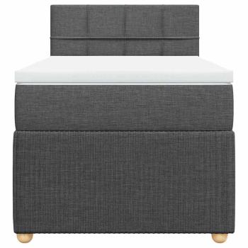 Boxspringbett mit Matratze Dunkelgrau 90x200 cm Stoff
