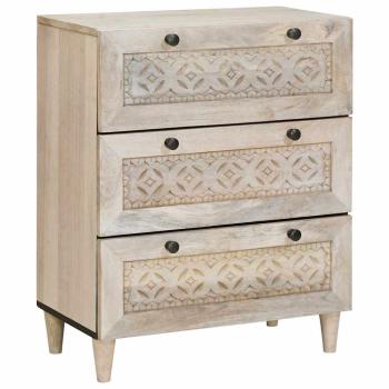 Sideboard 2 stk. 120 x 33,5 x 75 cm massives Mangoholz Weiß