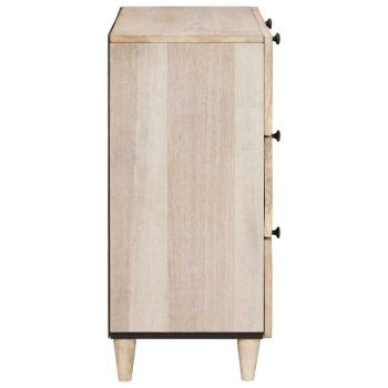 Sideboard 2 stk. 120 x 33,5 x 75 cm massives Mangoholz Weiß
