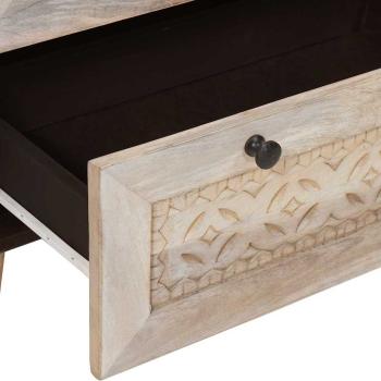 Sideboard 3 pcs Weiß 180 x 33,5 x 75 cm massives Mangoholz