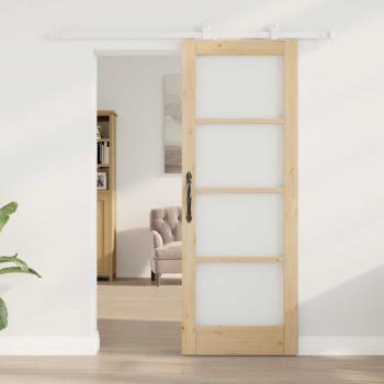 Schiebetür ORKDAL 73,5 x 198,5 cm Massivholz Kiefer und Glas