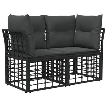 Outdoor-Sofagarnitur Schwarz Polyester