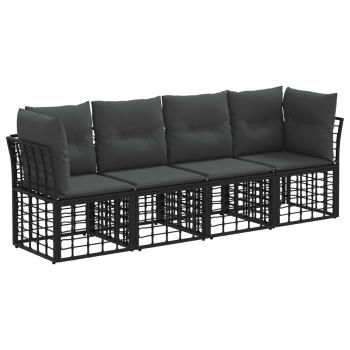 Outdoor-Sofagarnitur Schwarz Polyester