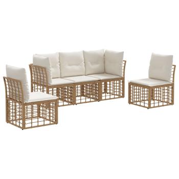 Outdoor-Sofagarnitur Natur Polyester