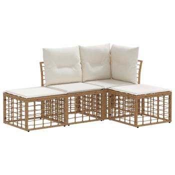 Outdoor-Sofagarnitur Natur Polyester