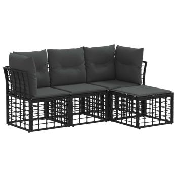 Outdoor-Sofagarnitur Schwarz Polyester