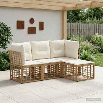 ARDEBO.de - Outdoor-Sofagarnitur Natur Polyester