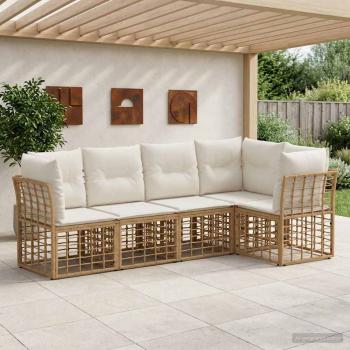 ARDEBO.de - Outdoor-Sofagarnitur Natur Polyester
