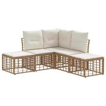 Outdoor-Sofagarnitur Natur Polyester