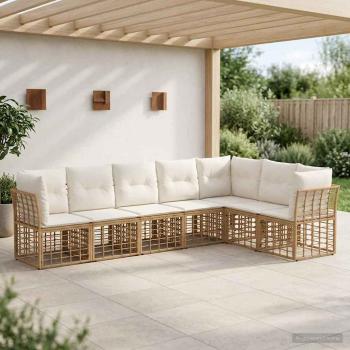 ARDEBO.de - Outdoor-Sofagarnitur Natur Polyester