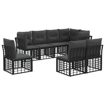 Outdoor-Sofagarnitur Schwarz Polyester