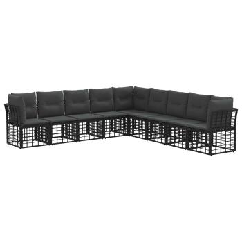 Outdoor-Sofagarnitur Schwarz Polyester