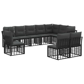 Outdoor-Sofagarnitur Schwarz Polyester