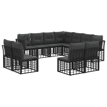 Outdoor-Sofagarnitur Schwarz Polyester
