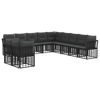 Outdoor-Sofagarnitur Schwarz Polyester