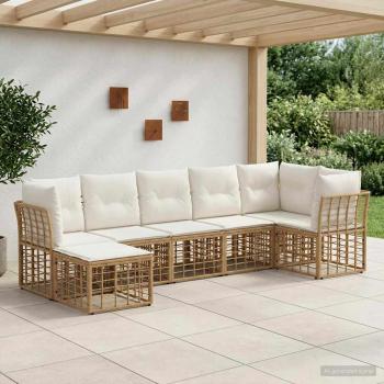 ARDEBO.de - Outdoor-Sofagarnitur Natur Polyester