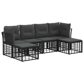Outdoor-Sofagarnitur Schwarz Polyester